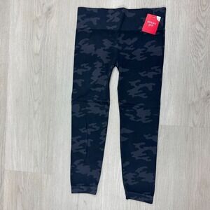 Spanx Girls Ecocare Seamless Leggings Size Large Black Camo 20344G